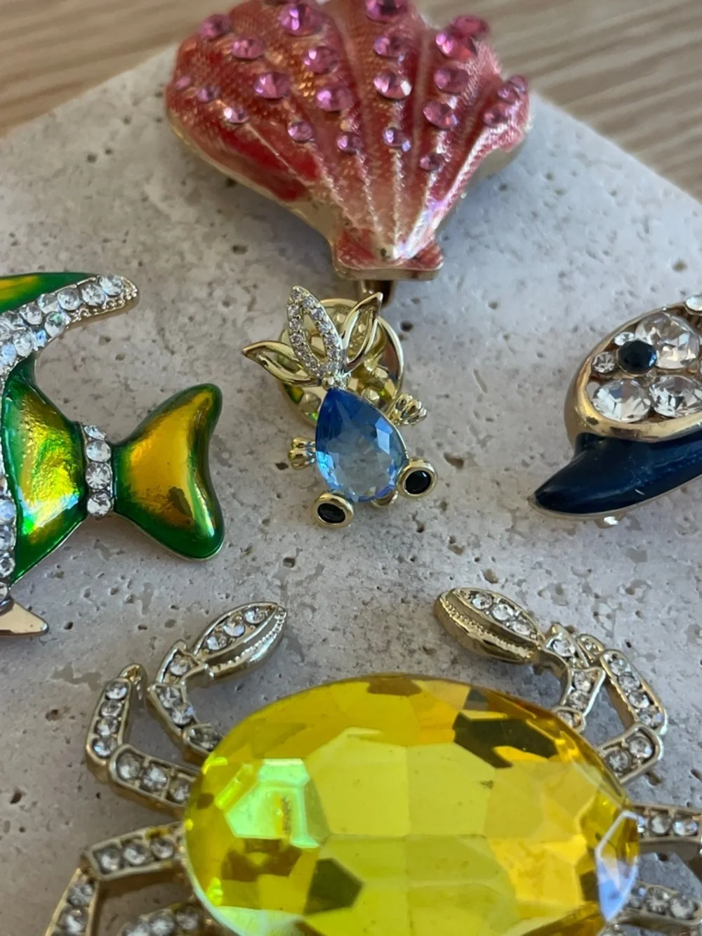 Sea Life Brooch Bundle Crab Fish Coastal Resort Vacation Jewelry Summer Accessor